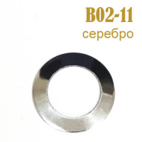 Украшения метталические клеевые Круг B02-11 серебро (200 шт)