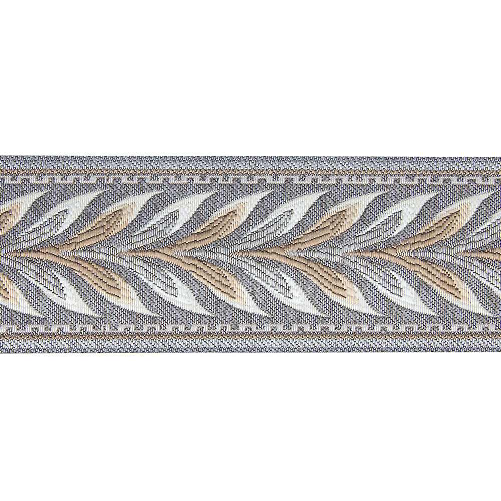 Текстильный бордюр YGH281-2 Mirtex серо-голубой "Византия 1", ширина 8 см/±25 м