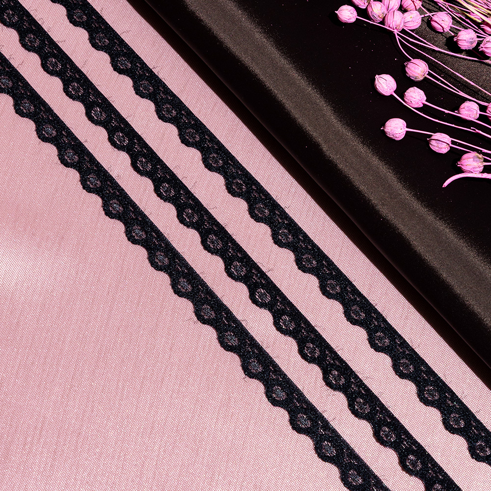 Кружево капроновое 129-1 черный, 1.2 см, (457,2 м/22,86 м)