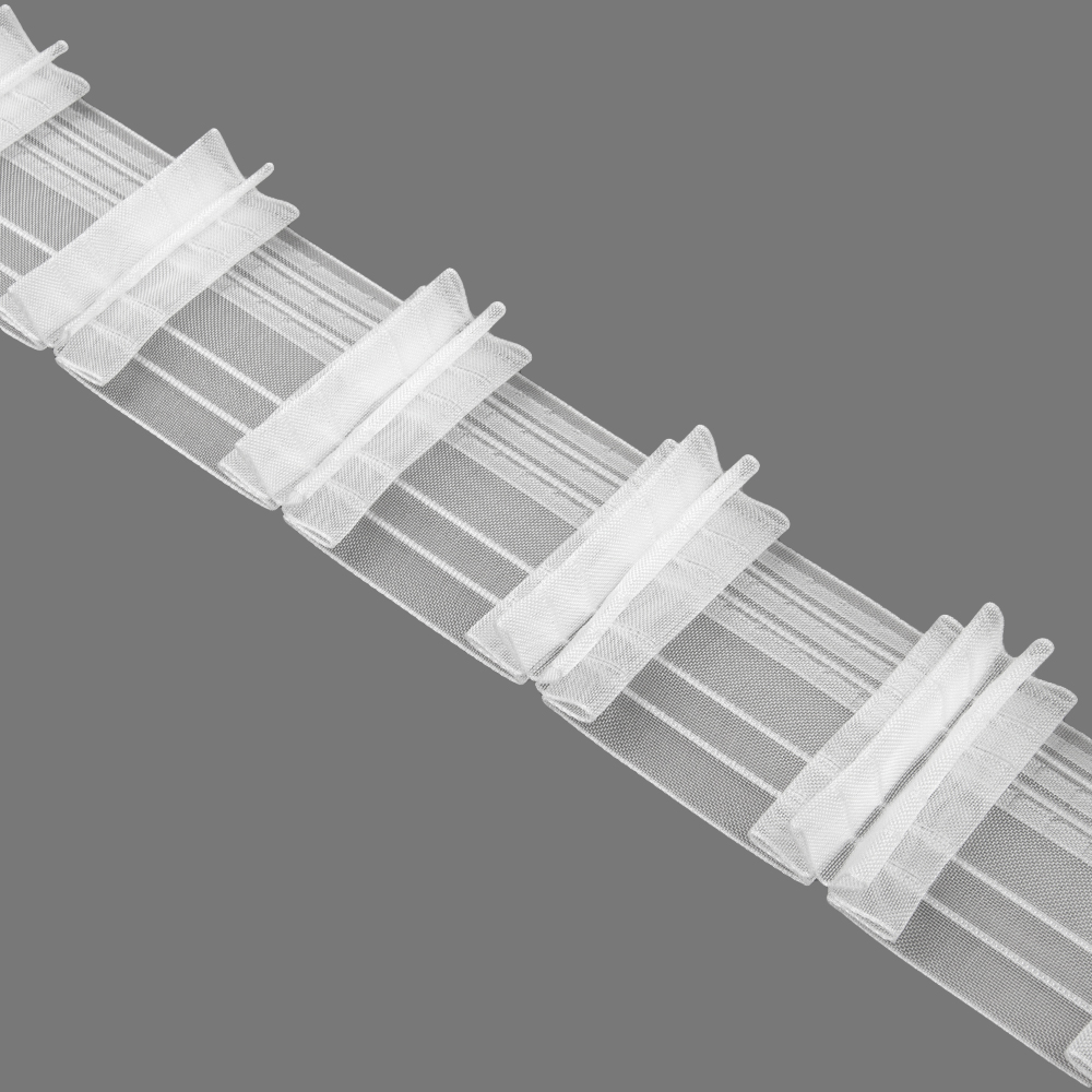 Шторная лента "Четыре луча" 4437MP (1:3) Oz-is Premium прозрачная 8 см/50 м  (3 кармана, корд - 4 )