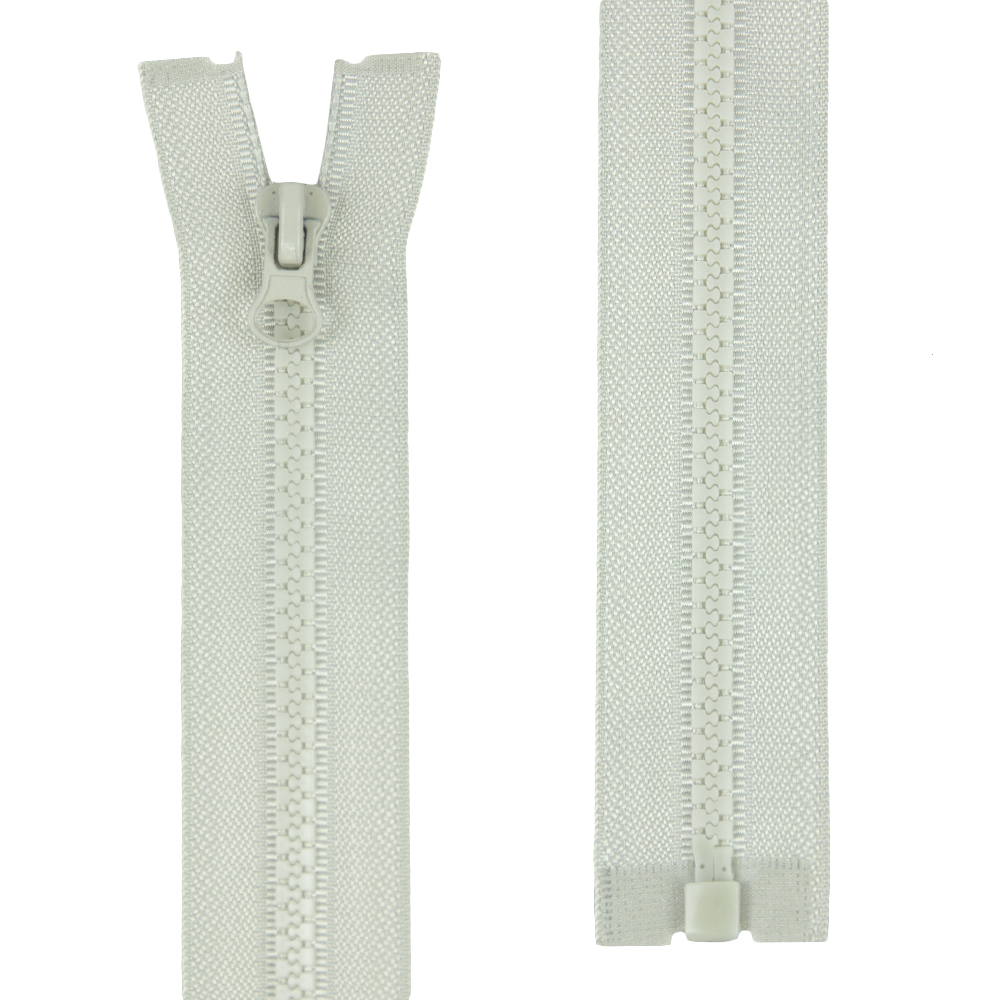 Молния тракторная разъемная Т5 (1-замок) 60 см №310 св-серый, УСИЛЕННОЕ ЗВЕНО (пуллер-овал) (10 шт)