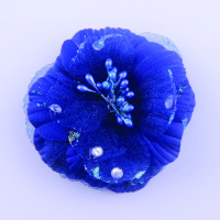 Цветы со стразами 12 синий 603 (20 шт.)