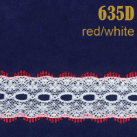Кружево капроновое 635D красный/белый, 2.7 см, (274,32 м/22,86 м)