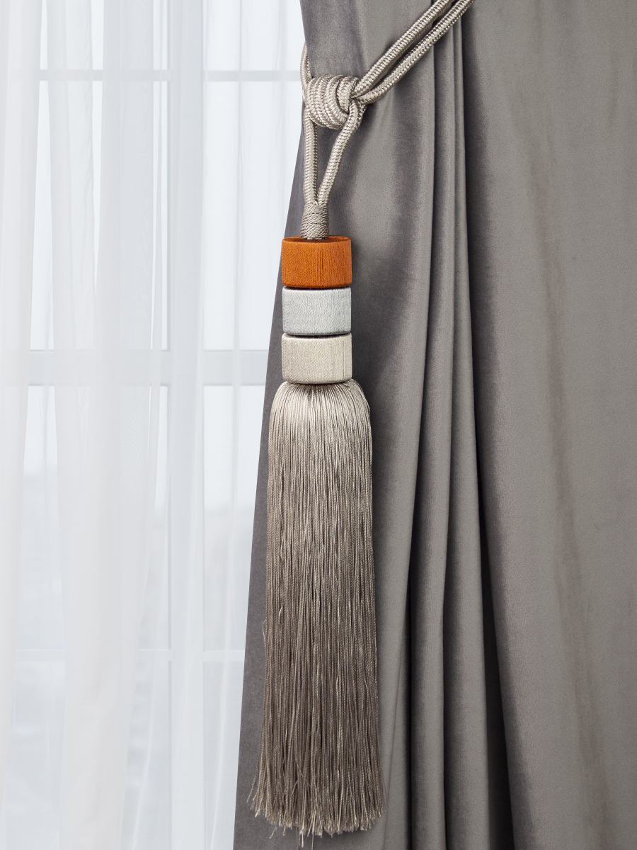 Кисть подхват для штор ТР2299 G26 MirTex серо-бежевый/ кирпичный/серый (BEIGE) (L78/33см)