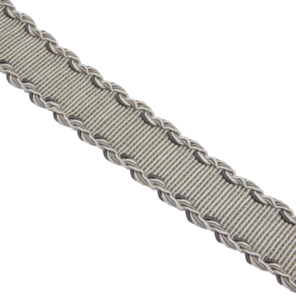 Бордюр из репса XB-2216-2 серый с декоративным краем Коллекция №5 (ширина 3,8 см) (12,5 м)