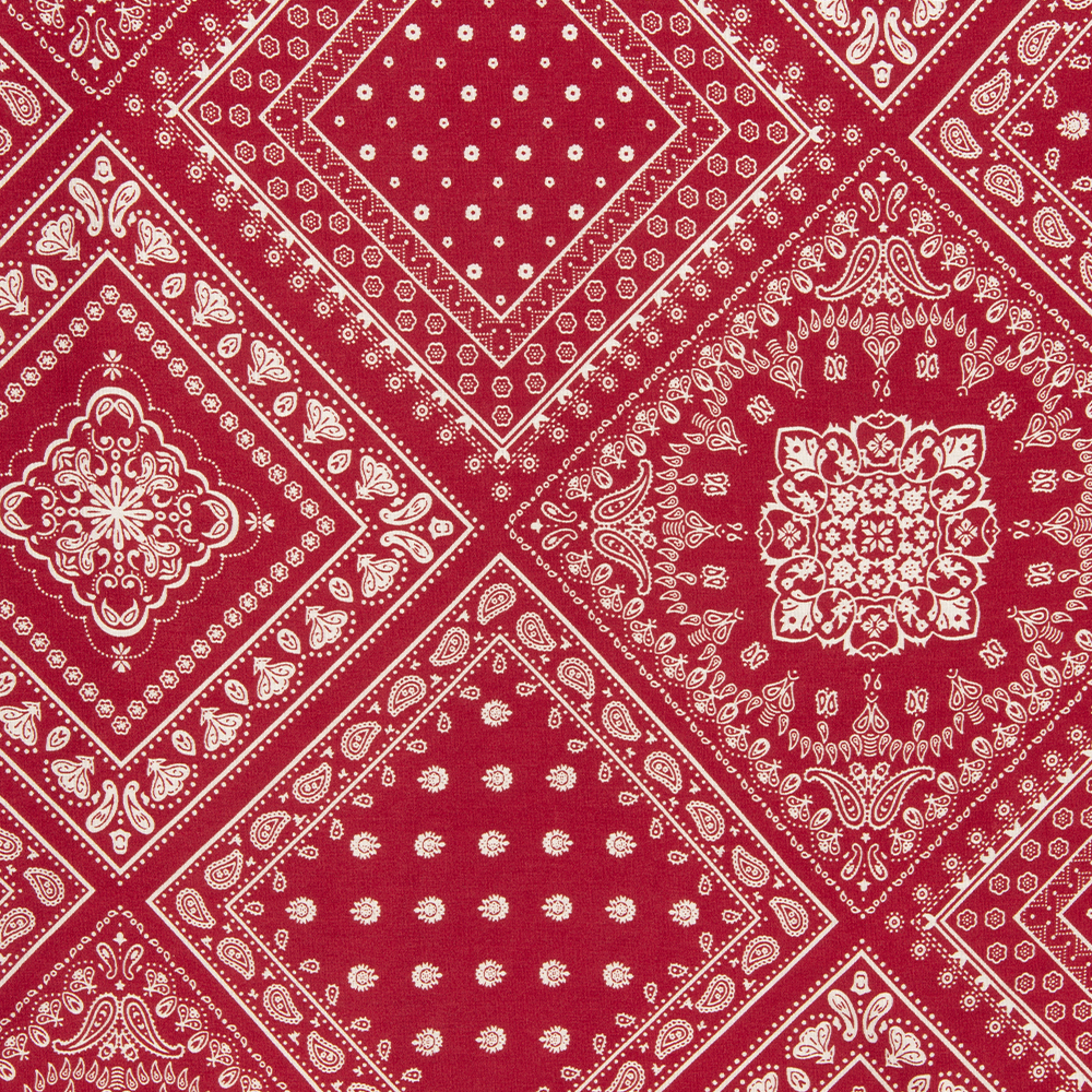 Ткань Штапель орнамент 142-657.02 красный (92г/кв.м) 150см/±50м
