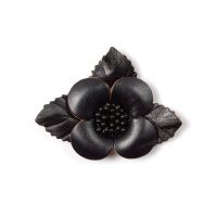 Цветы из кожзама HE1235-1 черный (25 шт.)