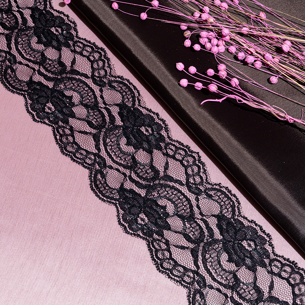 Кружево капроновое 914 черный, 9.5 см, (100 ярд.)