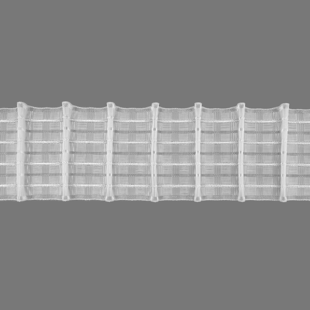 Шторная лента многокарманная 4428MP (1:1,8) Oz-is Premium прозрачная 8см/50м (8 карманов,4 лески)