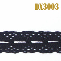 Кружево вязаное 3003-DX черный, 2 см, (50 ярд)