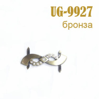 Эмблема-усик со стразами 9927-UG бронза (10 шт)