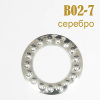Украшения металлические клеевые Круг B02-7 серебро (100 шт)