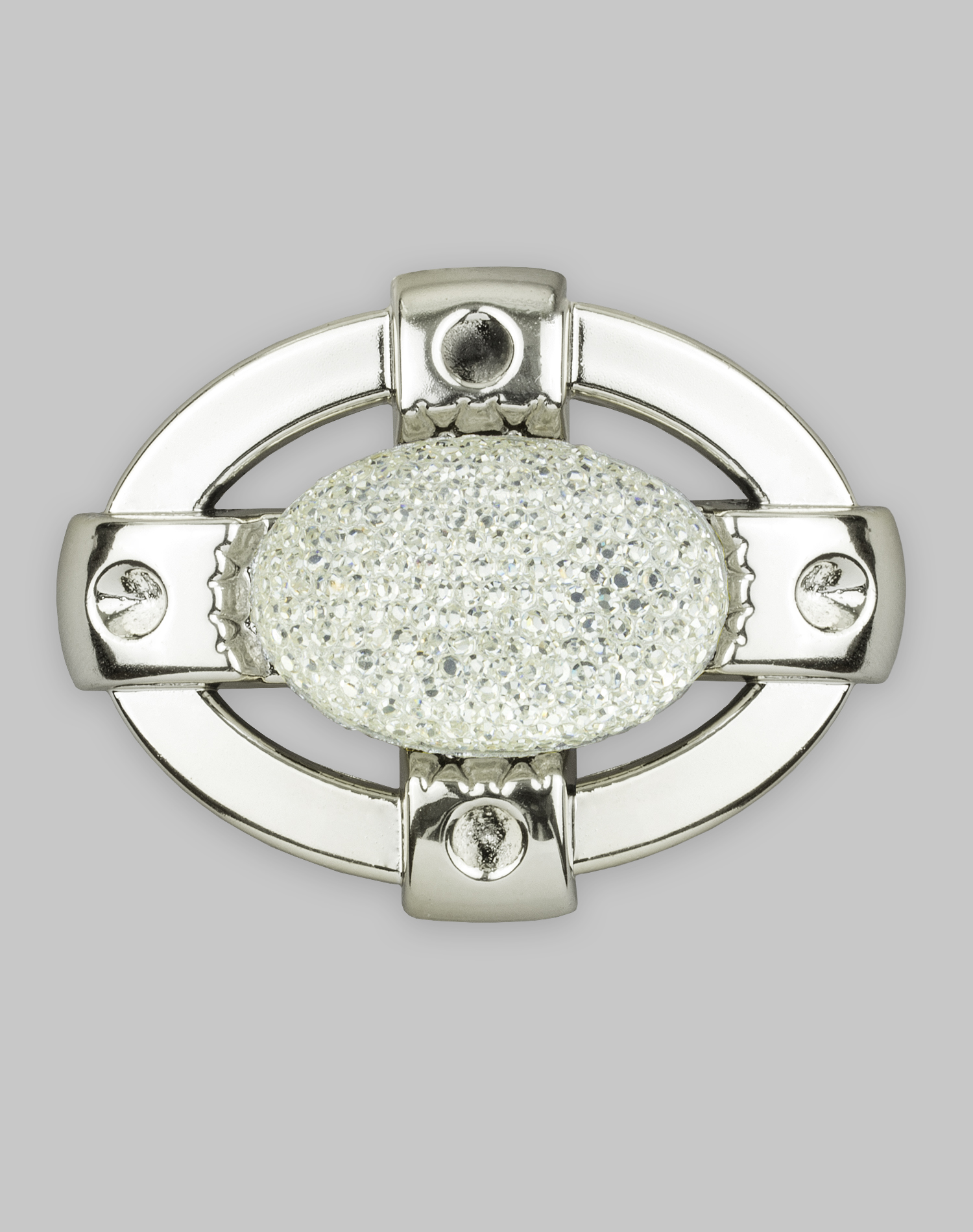 Пряжка пластик со стразами A490 никель (25 шт)