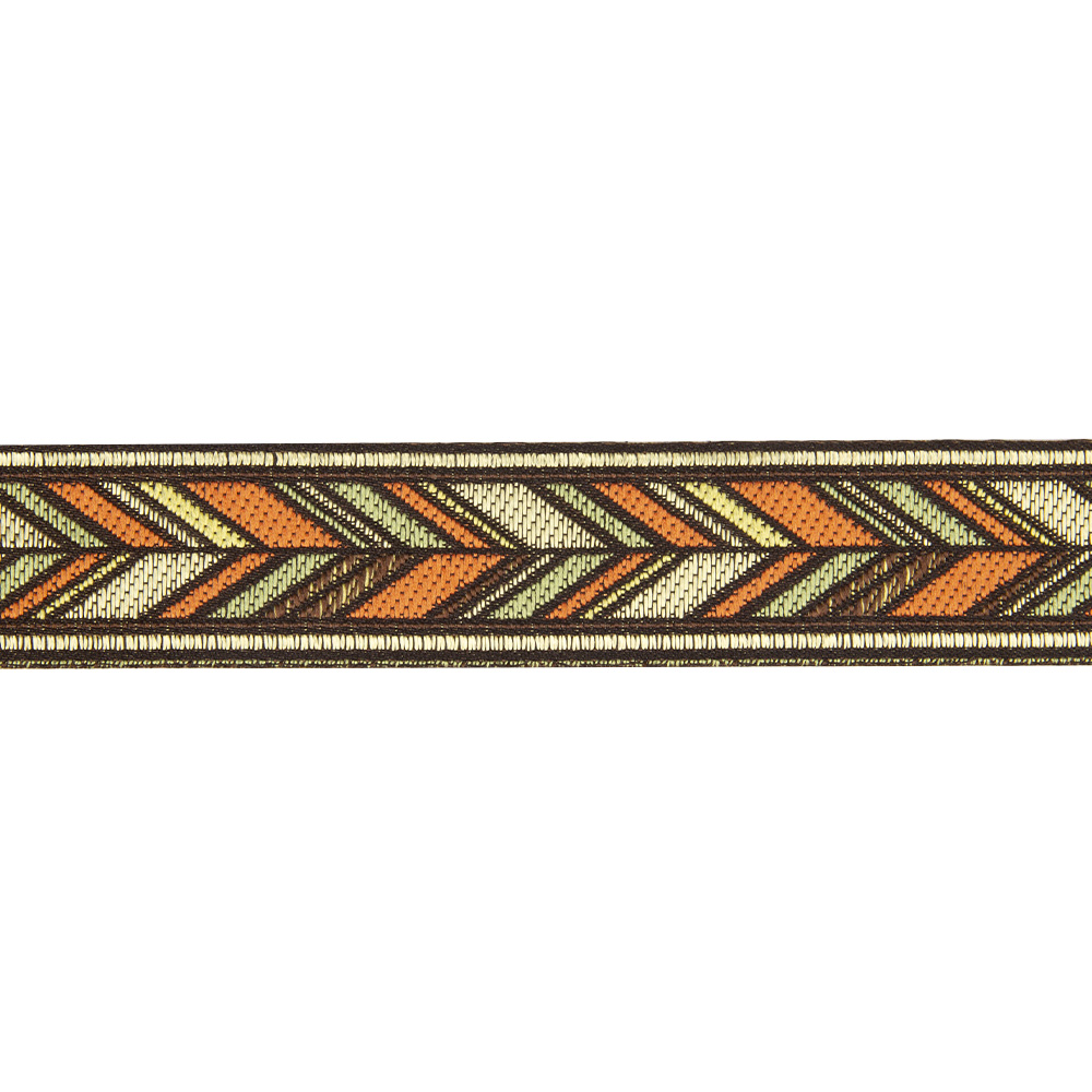 Текстильный бордюр YGH318-3 Mirtex кирпичный/коричневый/антик "Фантазия 4", ширина 3 см/±25 м