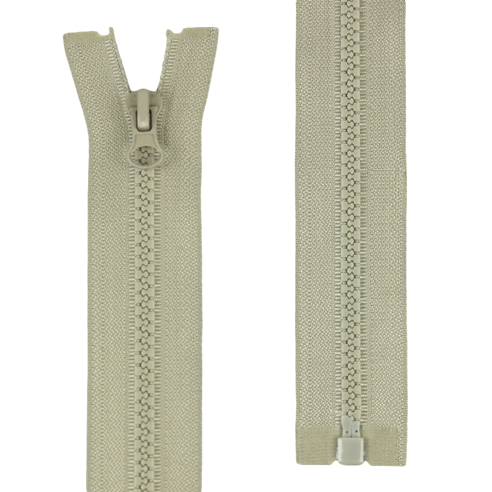 Молния тракторная разъемная Т5 (1-замок) 60 см №292 бежевый, УСИЛЕННОЕ ЗВЕНО (пуллер-овал) (10 шт)