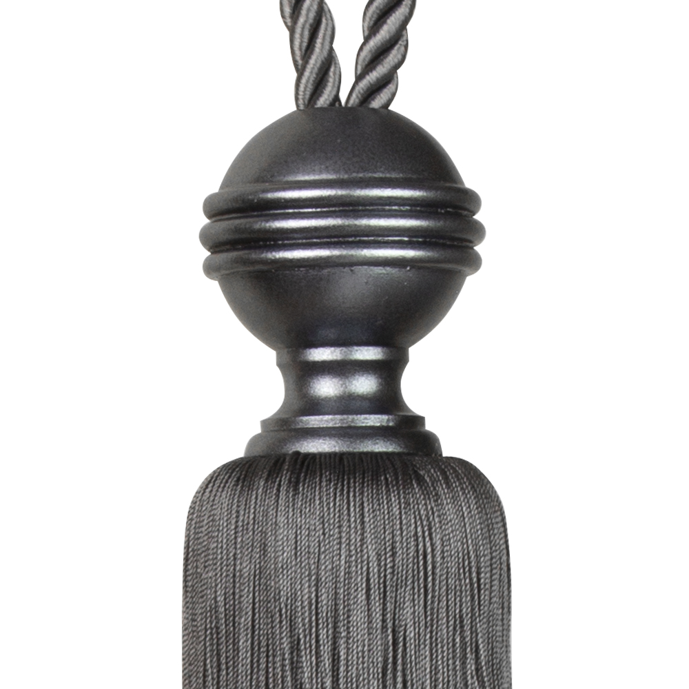 Кисть-подхват для штор M12-10 графитовый Mirtex Premium (L100/41см) "Royyana-Round"
