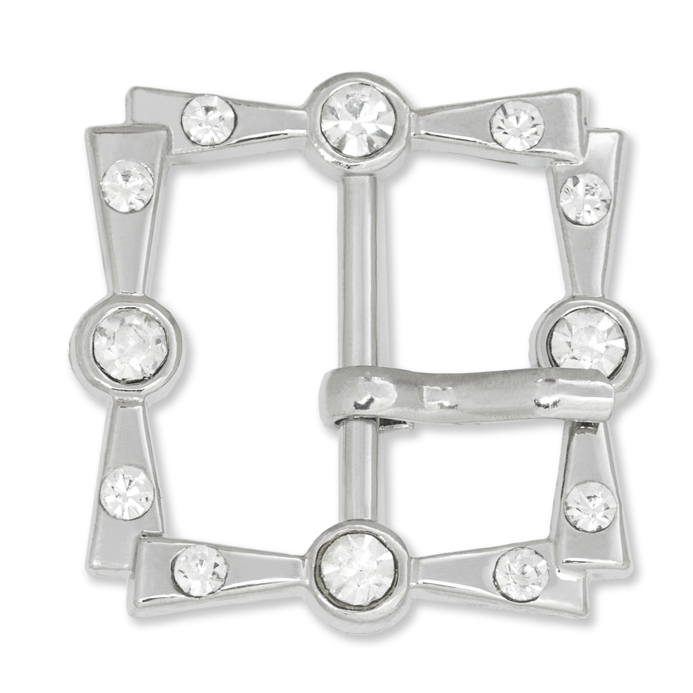 Пряжка застежка металлическая со стразами