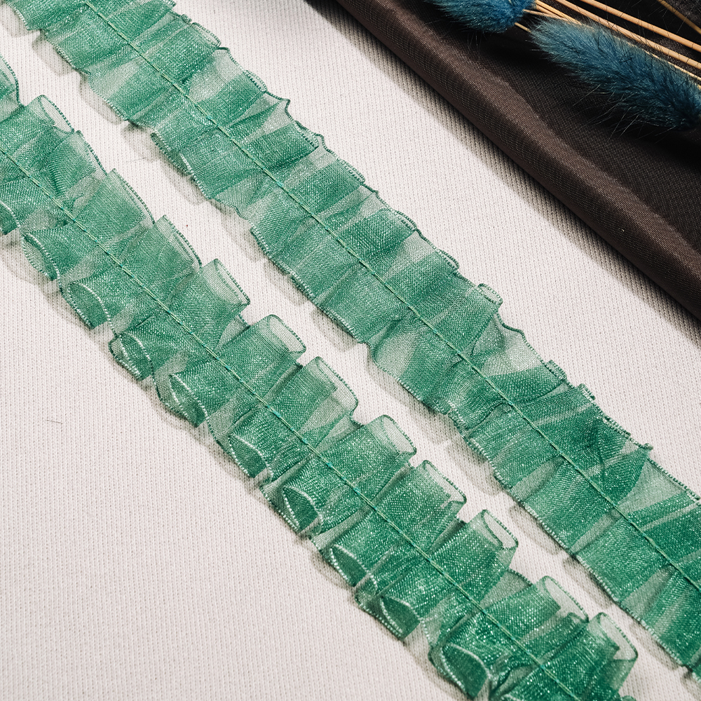 Тесьма-оборка 032-HT1093 светло-зеленый (25 ярд)