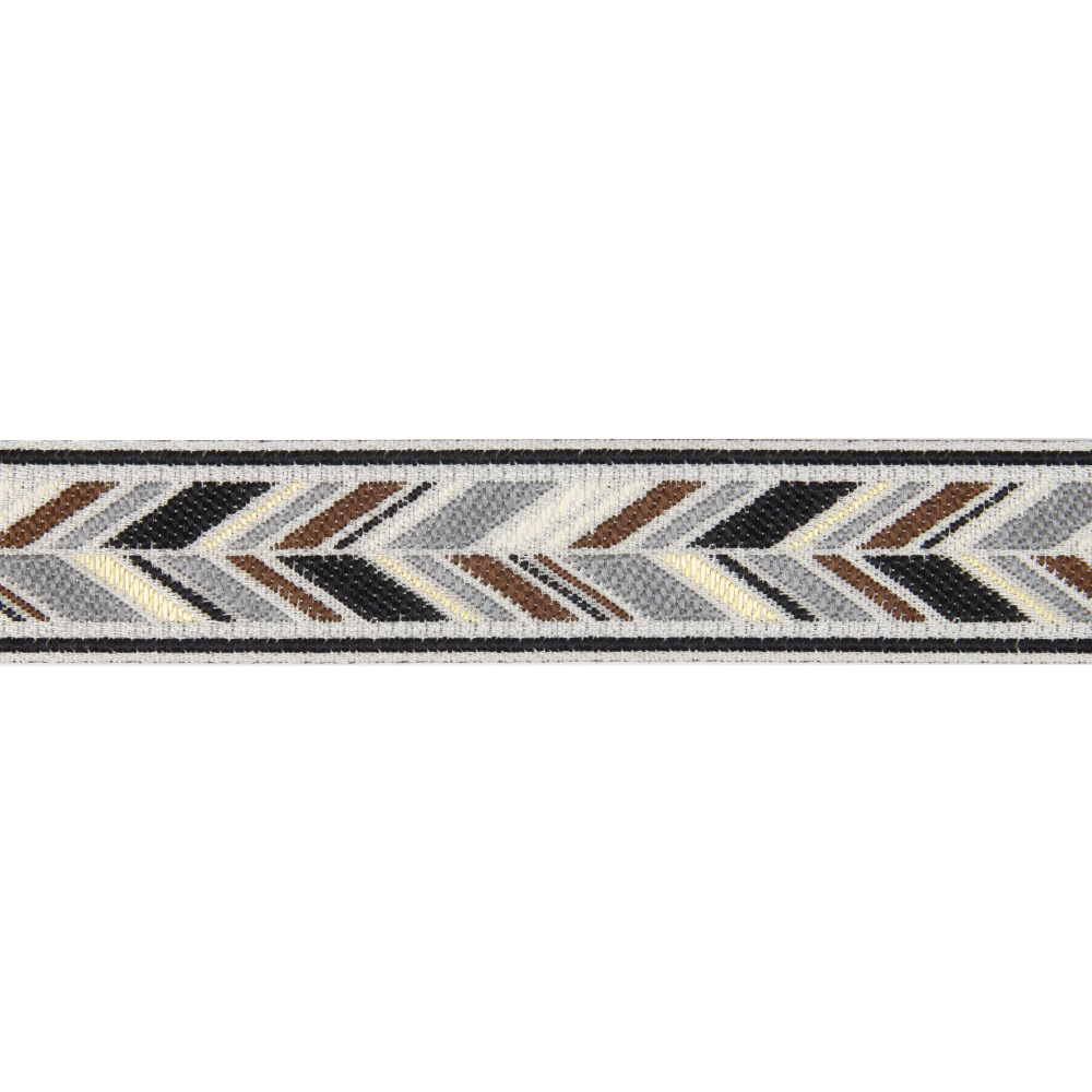 Текстильный бордюр YGH318-5 Mirtex серый/коричневый/золото  "Фантазия 4", ширина 3 см/±25 м