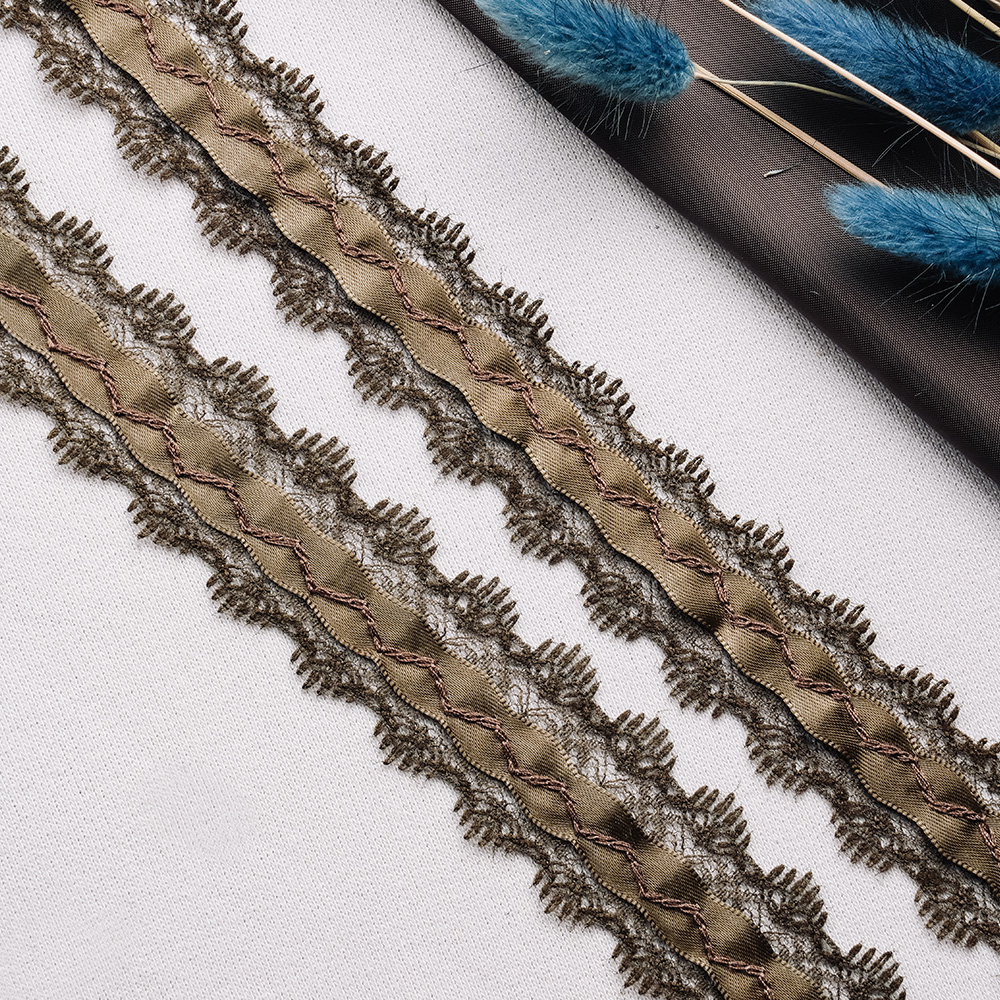 Тесьма кружево 66A-UG1286 кофе (45,72 м)