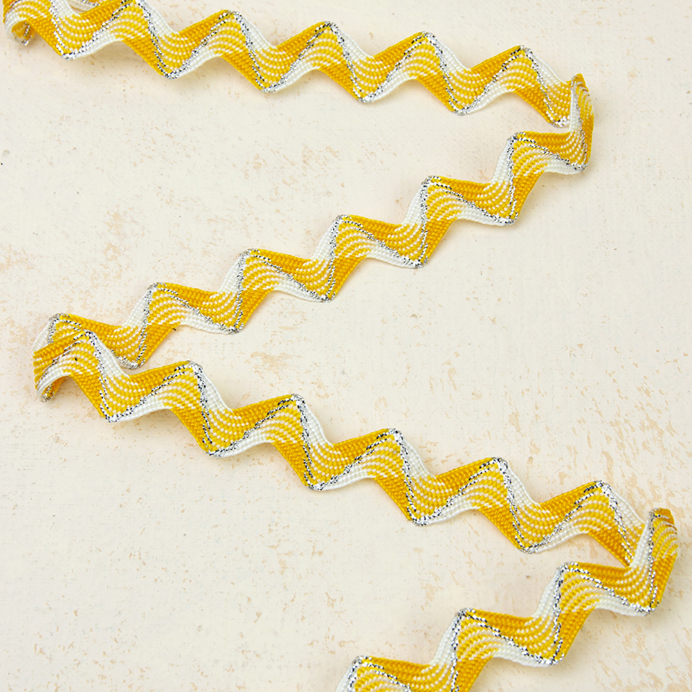 Тесьма-вьюнок 57-HT белый/желтый (50 ярд)