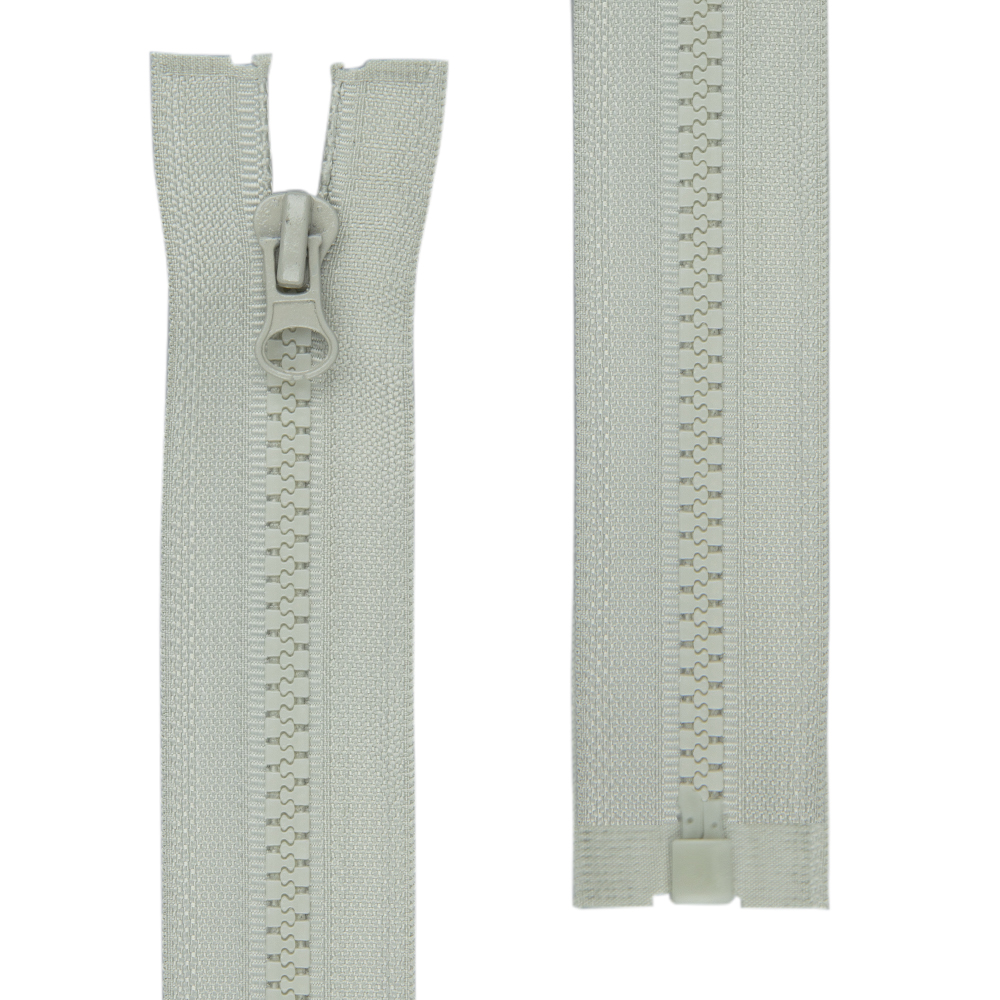 Молния тракторная разъемная Т5 (1 замок) 55 см 310 светло-серая УСИЛЕННОЕ ЗВЕНО (пуллер-овал), 20 шт