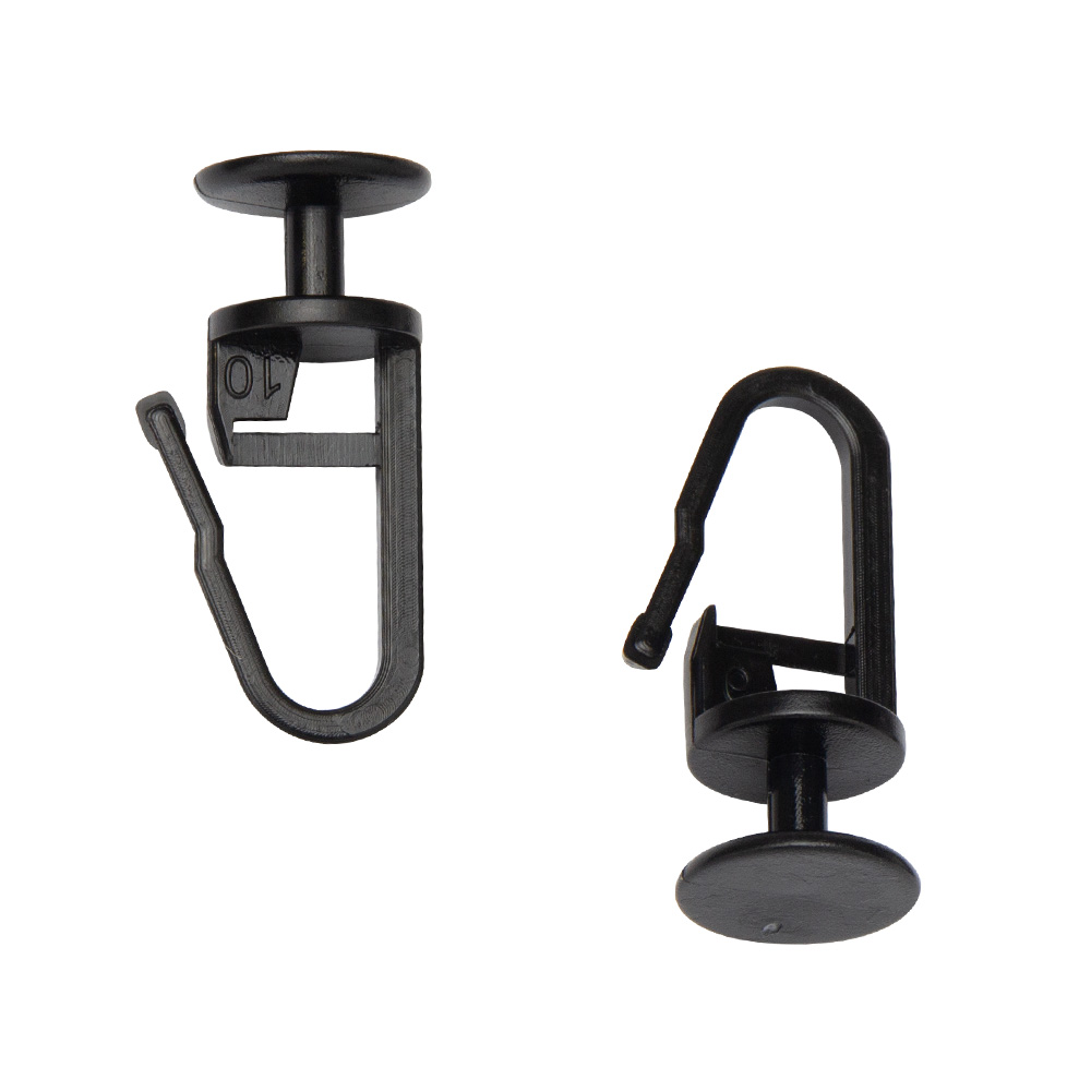 Крючок-гвоздик черный (шляпка D11мм) MirTex А2511 пластиковый для шины (100 шт)