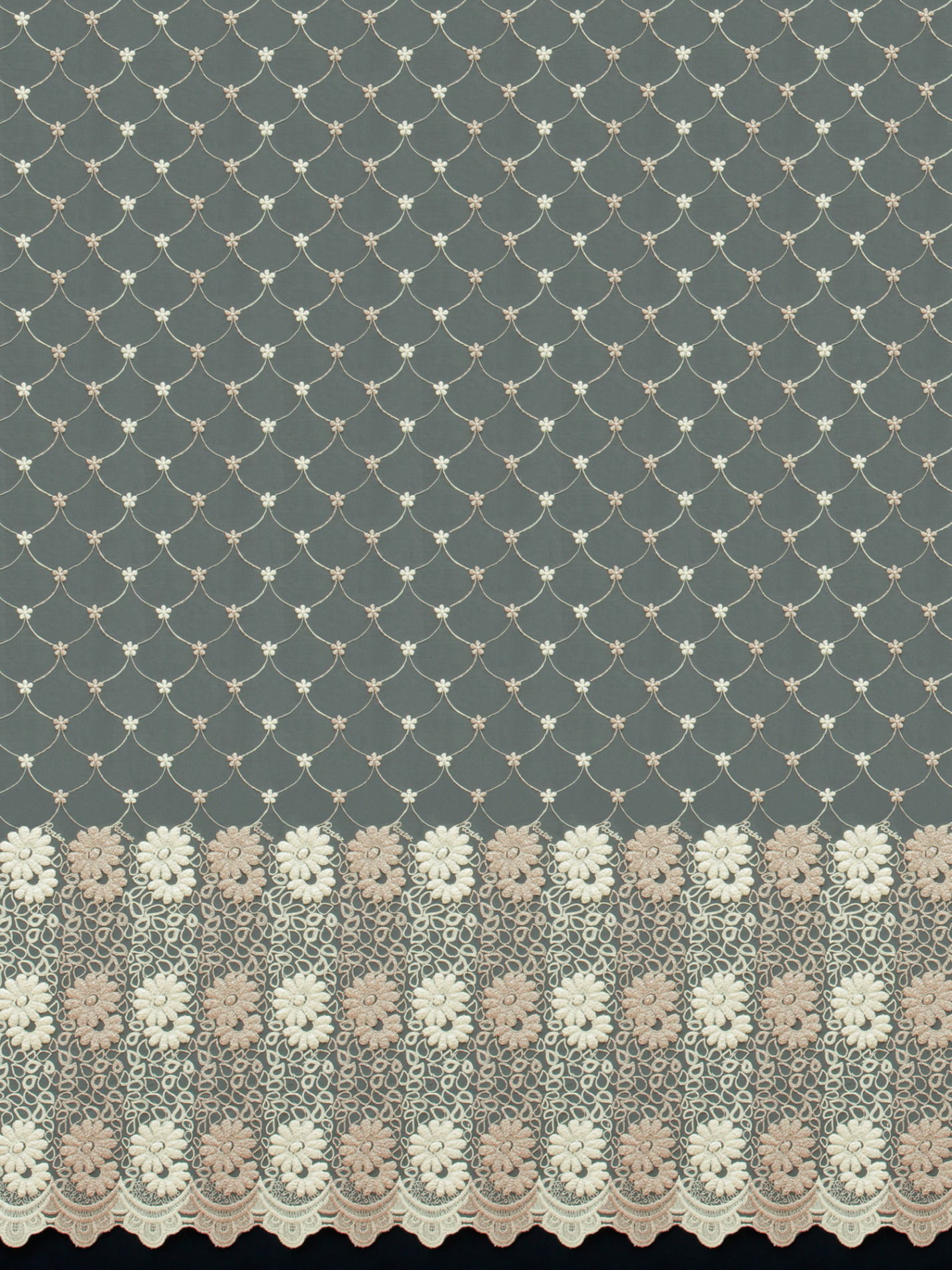 Микросетка с вышивкой высота 290 см (20м±) 12517 SANAL PUDRA/SEDEF V108