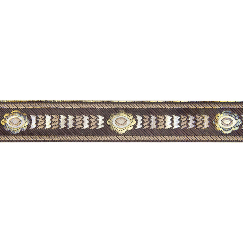 Текстильный бордюр YGH282-1 Mirtex коричнево-бежевый  "Византия 2", ширина 3,5 см/±25 м
