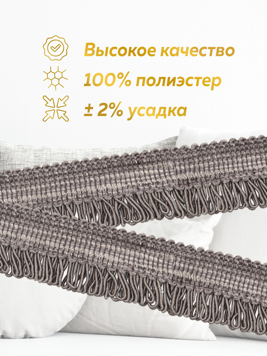 Кант с ресничками шторный "Букле" ER01-82-SILVER MirTex серый (3 см/12,5 м)