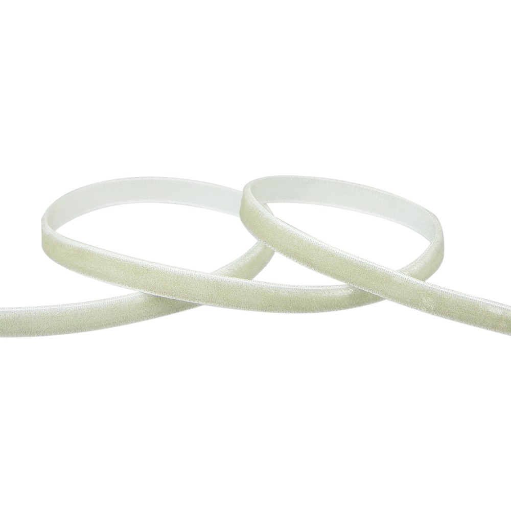 Лента бархатная 835 бежевый 6 мм (1/4") (100 ярд)