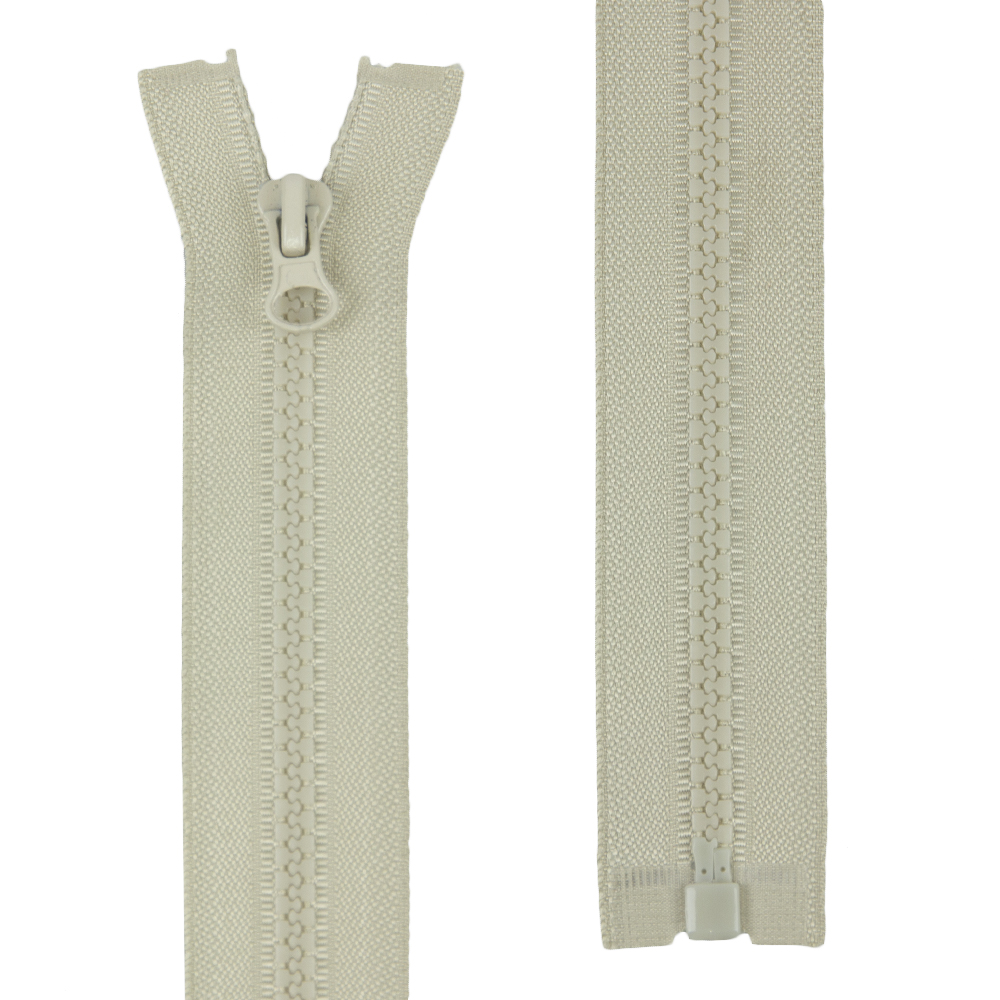 Молния тракторная разъемная Т5 (1-замок) 60 см №307 св-бежевый УСИЛЕННОЕ ЗВЕНО (пуллер-овал) (10 шт)