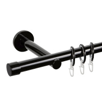 Карниз 19 Черный 2,4 м (SL19, 2.4, Ht, BL) гладкий "ХАЙ-ТЕК" (2 заглушки)