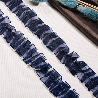 Тесьма-оборка 038-HT1093 темно-синий (25 ярд) декоративная тесьма-оборка