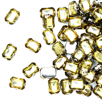 стразы прямоугольные пришивные в металлической оправе