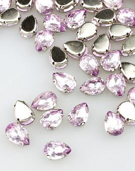 каплевидные стразы пришивные в металлической оправе