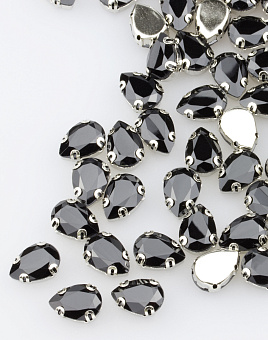 каплевидные стразы пришивные в металлической оправе