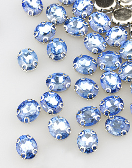 овальные пришивные стразы в металлической оправе