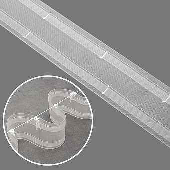 лента шторная многокарманная без кордов для ручной закладки штор и для «Система Волна»