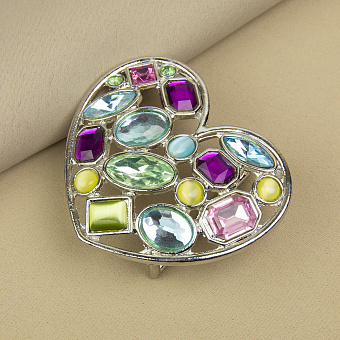 пряжка застежка металлическая со стразами