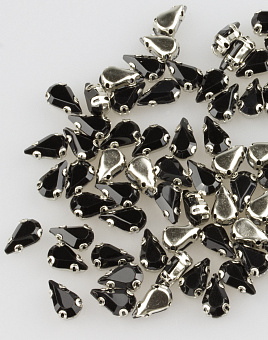 каплевидные стразы пришивные в металлической оправе