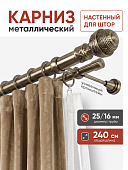 Карниз составной металлический настенный для штор