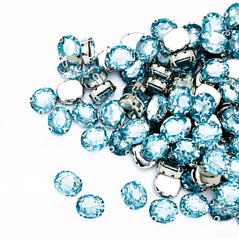 овальные пришивные стразы в металлической оправе