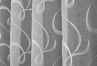 Гардинная ткань для штор имитация льна с сутажной вышивкой 639