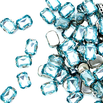 стразы прямоугольные пришивные в металлической оправе