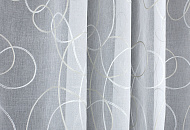 Гардинная ткань для штор имитация льна с золотистой сутажной вышивкой L5929-2