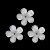 Украшение "цветок" 15 мм - 1 прозрачно-белый пластик (20 шт) декоративное пришивное украшение из пластика